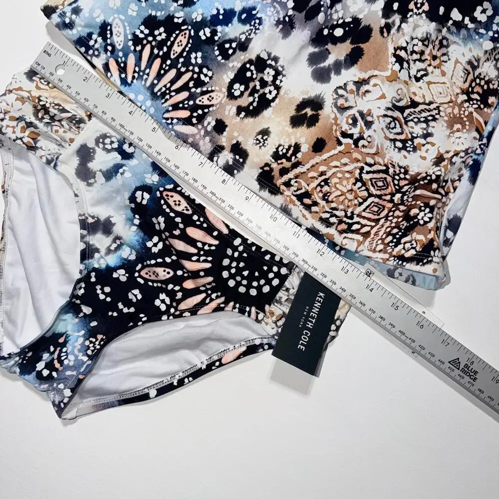 NWT Kenneth Cole New York Multi Pattern Paisley/Leopard Tankini Set